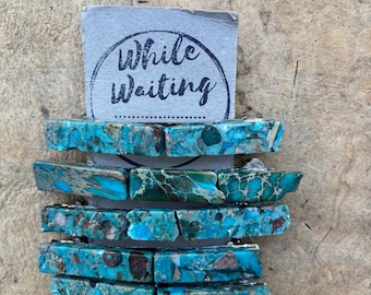 Turquoise Stone Hair Barrette: Boho Silver Tone Hair Clip