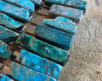 Turquoise Jasper Stone Hair Clip: Boho Alligator Clip (1.5 in)
