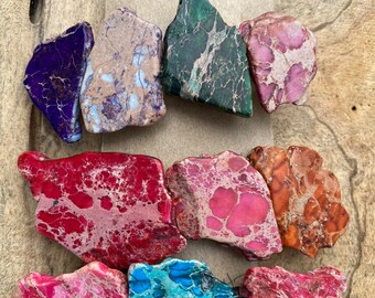 Boho Stone Hair Barrette: Dyed Howlite & Jasper Clip