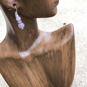 Amethyst / sterling silver earrings / pale purple amethyst