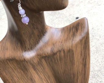 Amethyst / sterling silver earrings / pale purple amethyst