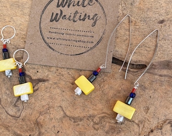 Mondrian inspired modern earrings