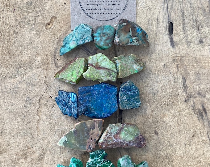Emerald green Stone hair clip/ navy blue hair barrette / aqua hair clip/ hair accessory / raw stone hair clip/ boho hair clip/ western clip