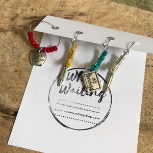 Teacher Wine Charms: Beaded Back to School Gift
