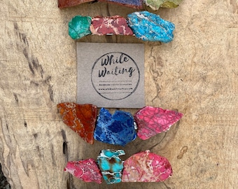 Extra Large Natural Stone Hair Barrette: Raw Druzy Clip (4 Inch)