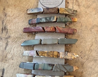 Picasso Jasper Stone 3 inch barrette/ natural stone