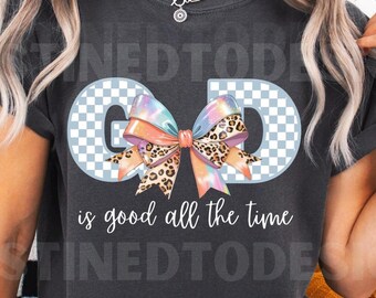God Is Good PNG, God Is Good Retro Letters with Bow, Christian Religious Sublimation Design, Faith Quote, Bible Verse Png, Boho Faith Png