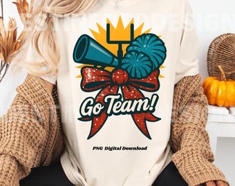Porristas (Png), Camiseta de sublimación para mamá animadora, Animadora coqueta (Png), Pompón con lazo de cuadros colorido (Png), Temporada de porristas (Png), Espíritu de equipo (Png)