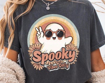 Spooky Season Png, Retro Halloween Ghost Png, Funny Ghost Png, Halloween Png, Halloween Shirt Sublimation Design, Spooky vibes Png