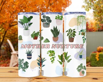 Plant lover 20 oz tumbler wrap, plant lady skinny tumbler png, nature lover tumbler design, house plant cup graphic, boho tumbler wrap png