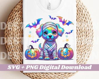 Irisierender Hund Png, Halloween Hund Sublimationsdesign, Glitzer Welpe Png, Kinder T-Shirt Design, Hundeliebhaber Sweatshirt Png, süßer Hund Png svg