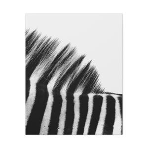Monochrome Zebra Canvas Wall Art, Modern Home Decor, Minimalist Artwork, Safari Theme Decor, Black and White Art Print
