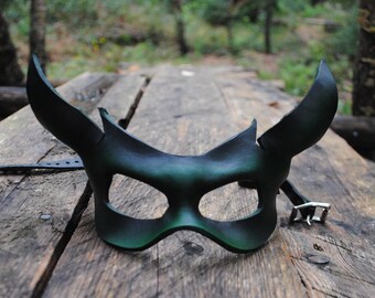 Emerald Imp Leather Mask