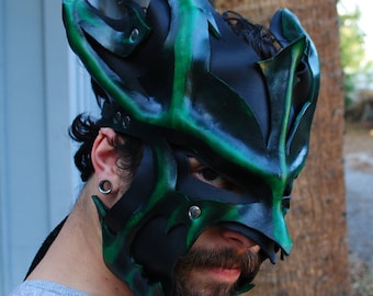 Emerald Leather Great Dragon Mask 2.0