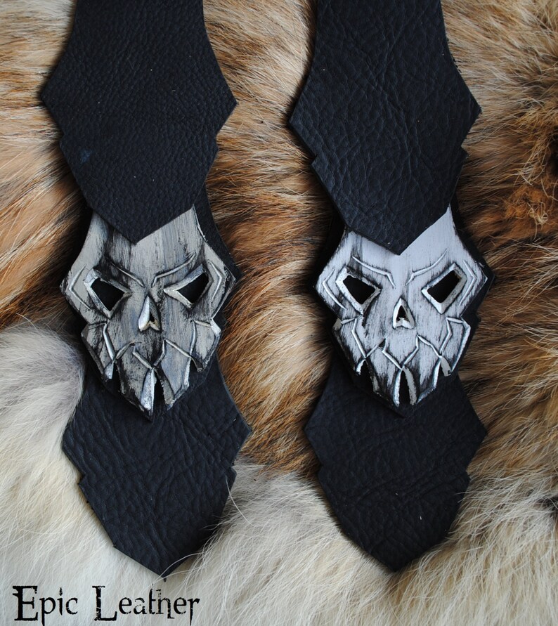 Distressed Bone Demon Skull Scale Guitar Strap