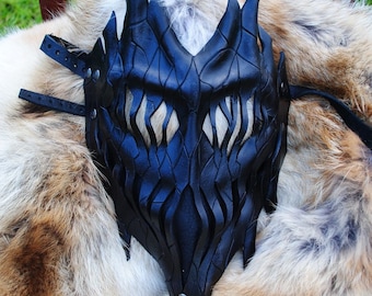 Onyx Leather Haunted Tree Ent Mask - Living Flame