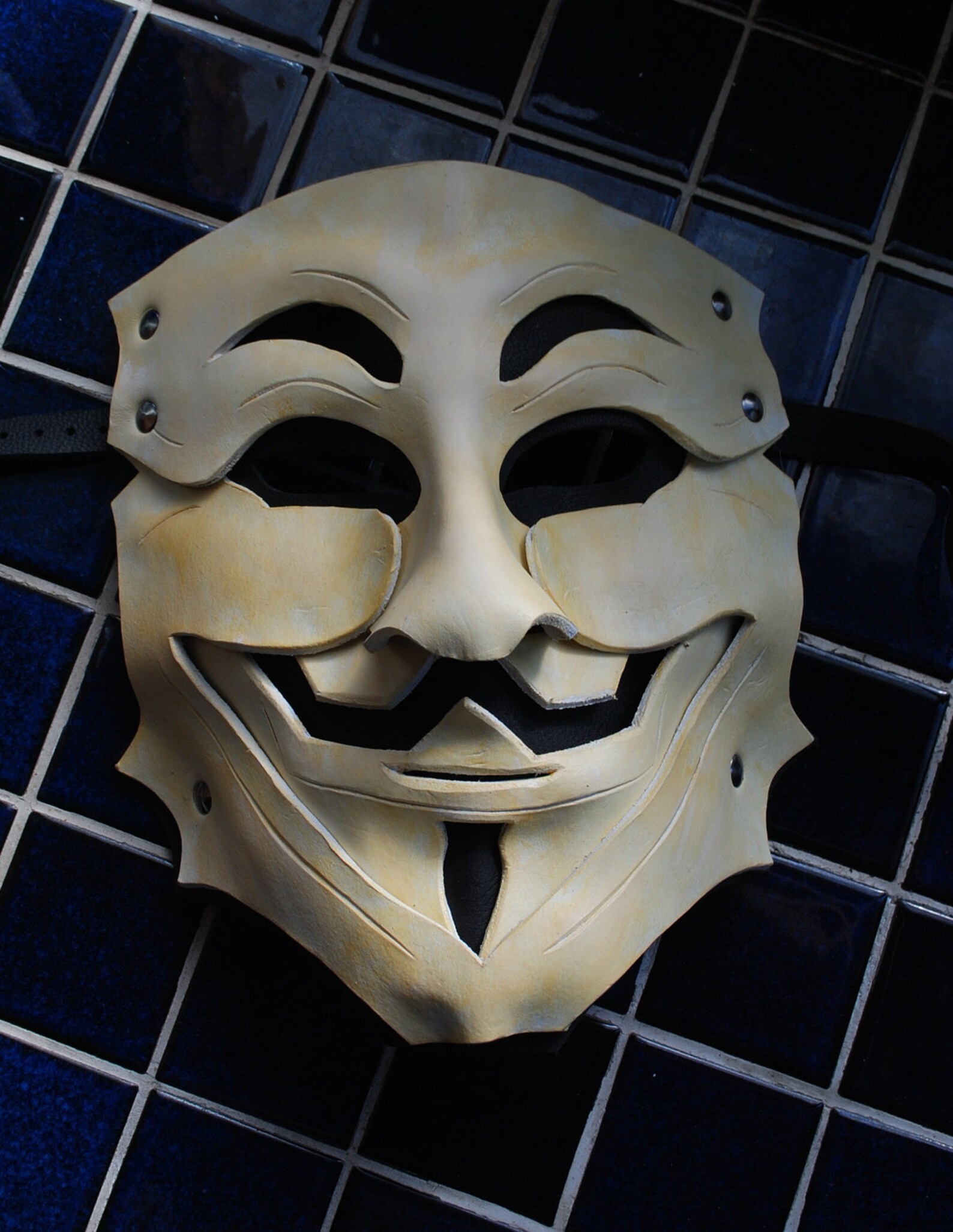 Guy Fawkes Leather Mask Etsy