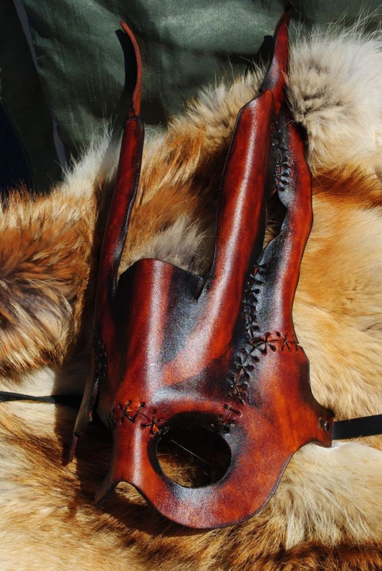 Spliced Bunny Leather Mask - Etsy