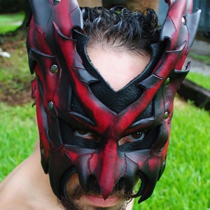 Ruby Demon Lord Leather Mask - Etsy