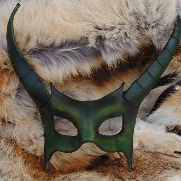 Emerald Demon Leather Mask