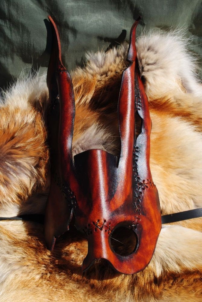 Spliced Bunny Leather Mask - Etsy