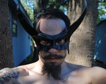Onyx Demon Leather Mask