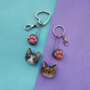 Personalized Pet Keychain Custom Cat Keyring Personalized Dog Keychain Pet Memorial Keychain Personalized Pet Memorial Gift Pet Loss