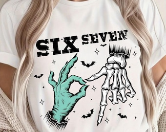 Six Seven Meme Skeleton Hands PNG: Funny Halloween Clipart (Digital Download)