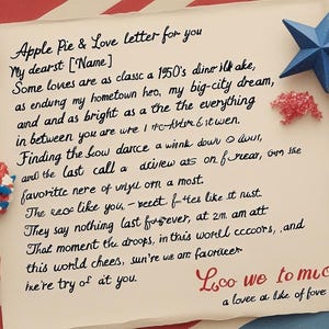 Vintage American love letter template editable canva.perfect for anniversary wedding and proposals
