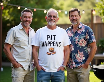 PIT Happens Lustiges BBQ T-Shirt für Grillmeister & Gartenköche