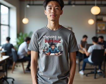 Camiseta "Prosperar con el agotamiento" / Camiseta divertida de la vida de oficina para los que trabajan demasiado y pagan poco
