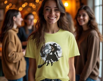Witchy Moon T-Shirt | Elegant Halloween Witch Tee for Spooky Season & Everyday Magic
