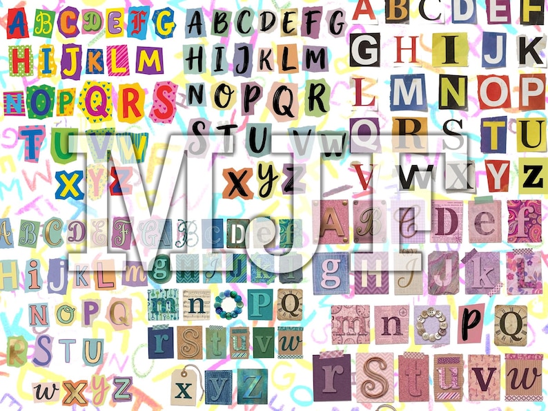 Letter Column 500+ Ransom Note Letter Bundle | Magazine Cutout Alphabet Sheets ...