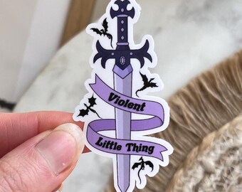 Purple Dragon Waterproof Sticker - Fourth Wing Inspired Bookish Accessory