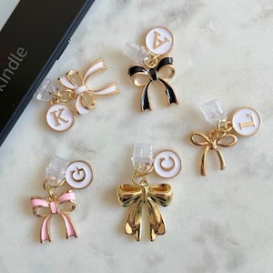 Custom Bow Dust plug | Kindle Accessories | iPhone charm | Kindle Charm | Bookish charm  | Book accessories | Custom charm | Coquette charm