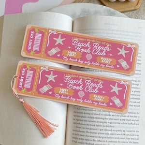 Beach Read Book Club Ticket Bookmark | Bookish Bookmarks | Double Sided Bookmark | Bookclub Bookmark | Beach Read Bookmark | Summer Bookmark