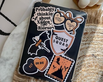 Stickerpakket geïnspireerd op de vierde vleugel: Empyrean-serie goud en zwart, Kindle-stickers