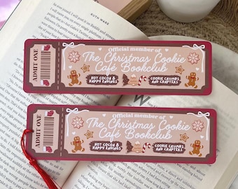 Christmas Cookie bookclub bookmark | Winter bookmark | Christmas Bookmark | Handmade Bookmark | Gift for reader | Christmas gift for her