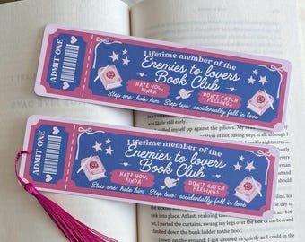 Enemies to lovers Book Club Bookmark | Bookish Bookmarks | Double Sided Bookmark | Enemies to lovers bookmark | Romance Trope Bookmark