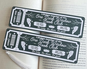 One Dark Window Book Club Ticket Bookmark | Bookish Bookmarks | Double Sided Bookmark | Bookclub Bookmark | One Dark Window Bookmark