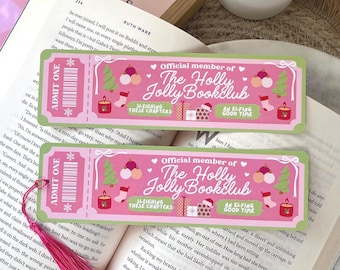 The Holly Jolly Bookclub bookmark | Christmas Bookmark | Winter Bookmark | Christmas Gift | Gift For reader | Handmade bookmark