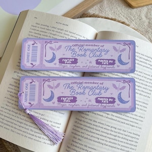 Romantasy Book Club Ticket Bookmark | Bookish Bookmarks | Double Sided Bookmark | Bookclub Bookmark | Ticket Bookmark | Romantasy Bookmark