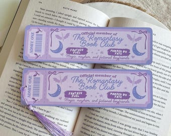 Romantasy Book Club Ticket Bookmark | Bookish Bookmarks | Double Sided Bookmark | Bookclub Bookmark | Ticket Bookmark | Romantasy Bookmark