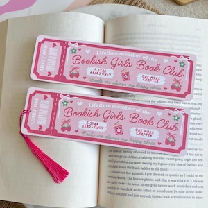 Bookish Girls Book Club Ticket Bookmark | Bookish Bookmarks | Double Sided Bookmark | Bookclub Bookmark | Bookish Girls Bookmark