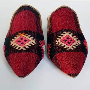 39 euro size Handcrafted vintage Kilim shoes for Women flat mules