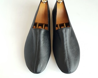 Black Babouche (Dervish shoes) Leather Slipper