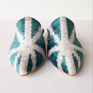 37 Euro Gr. Handgefertigte Spitzsamt Seidenschuhe für Damen flache Mules