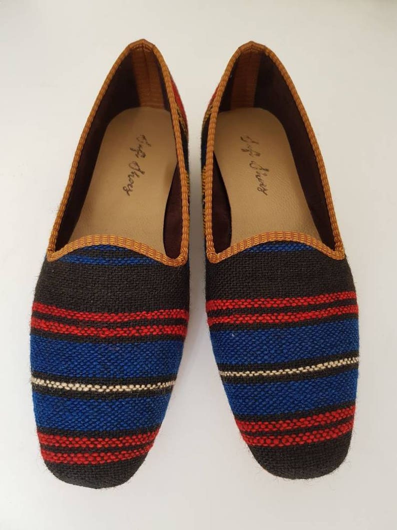 Handmade Kilim shoes vintage Loafher Shoes for Women and Euro Etsy