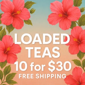 Loaded Tea Packets: Sugar-Free Energy Drink Mix, Vitamin B & C, 185mg Caffeine