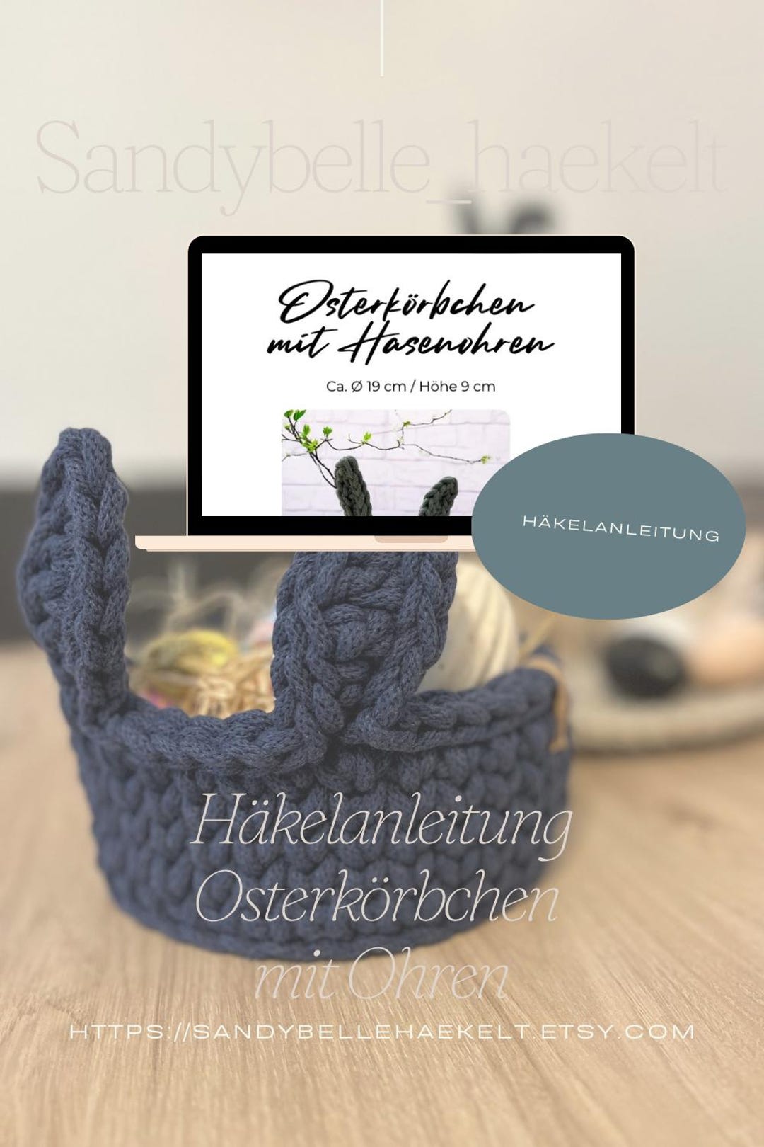 Crochet Pattern for an Easter Basket With Bunny Ears (PDF) | Crochet ...